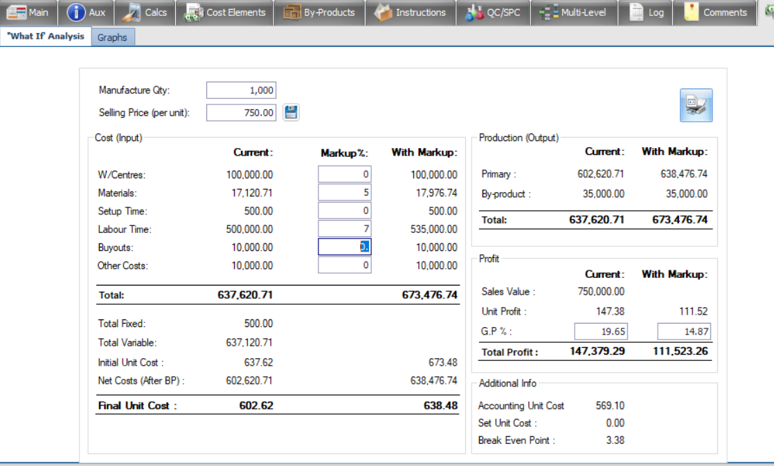 web bom costing